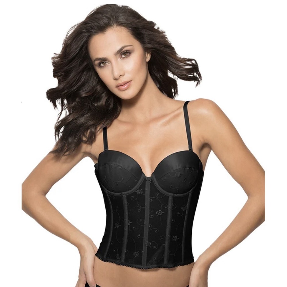 Dominique Black Longline Bustier Bra